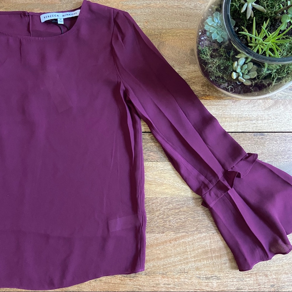 Rebecca Minkoff Shanaya Bell Sleeve Top Size Medium